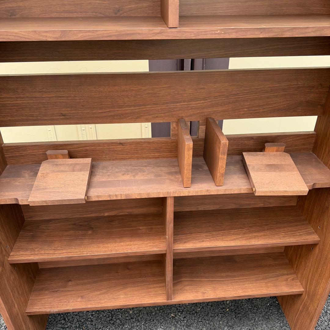 堀田木工所　無垢　アルダー材　デスク棚　ラック　本棚　ウォールナット