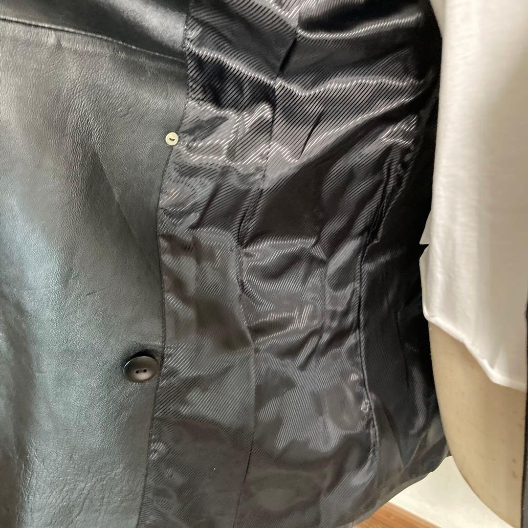 【ヴィンテージ】Latorre ラムレザー 多機能トレンチコート 黒　サイズXL