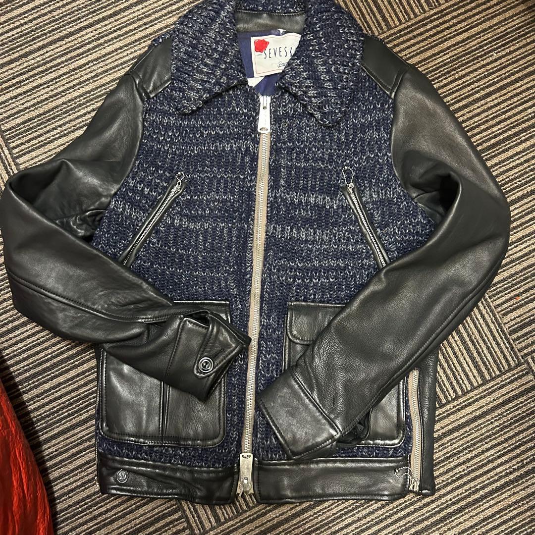 セグシグ ウールライナーレザージャケットLサイズ ブラック SEVESKIG