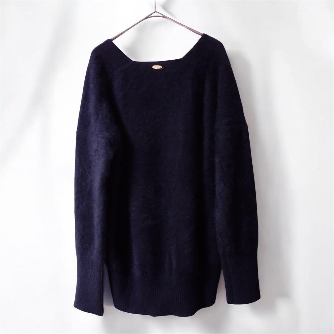 M*様 ドゥーズィエムクラス FUWAシャギー Vネック ニット ブラック