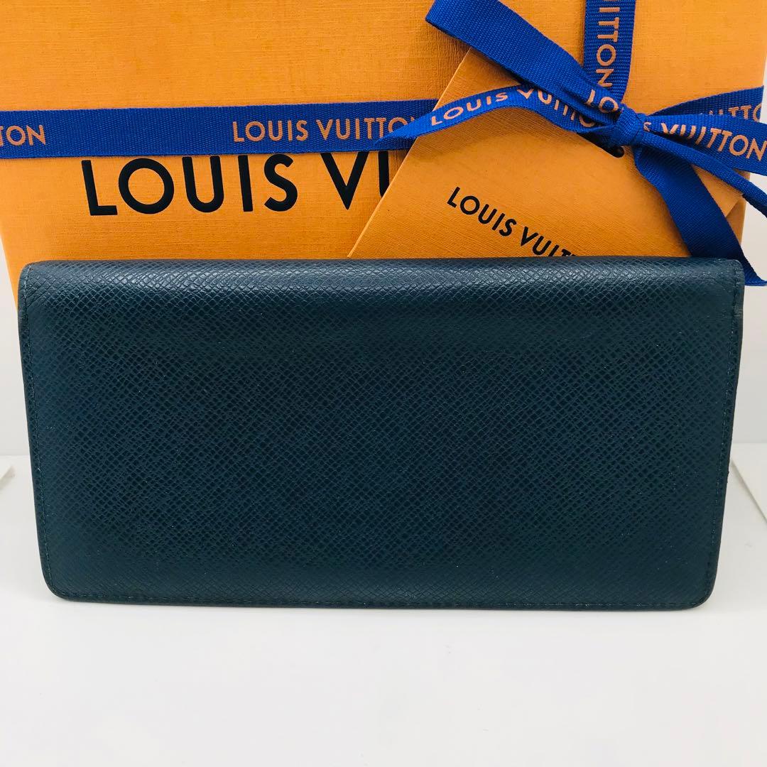 ルイヴィトン✨タイガ ポルトフォイユ ロン 長財布 お札入れ 紺 ブルーマリーヌ