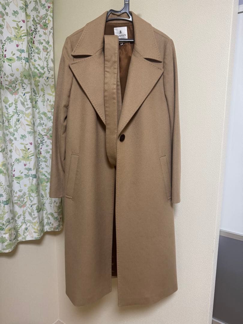 【最高級カシミヤ100%】ランバンオンブルー ロングコート クリーニング済 38