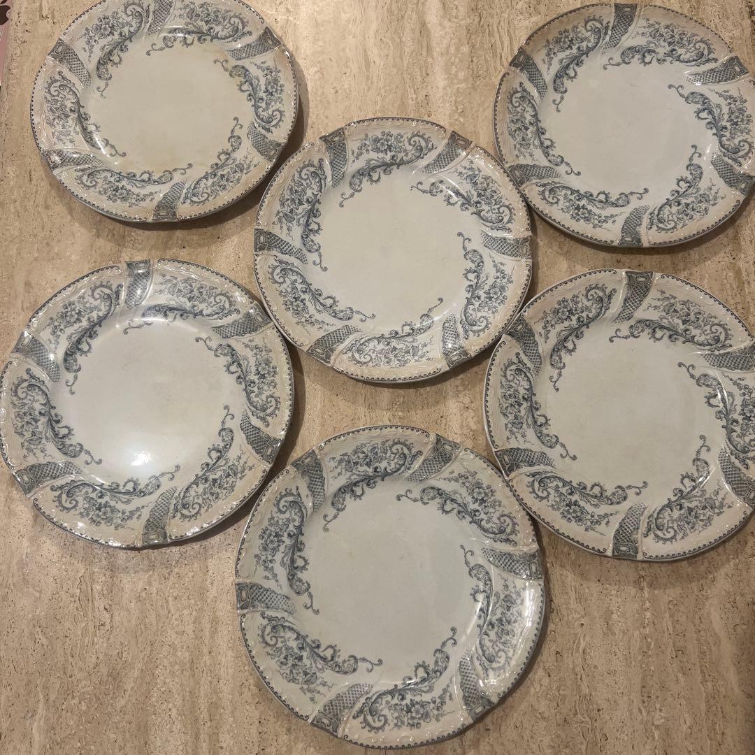 Longwy ロンウィ窯 23cm プレート　6枚セット