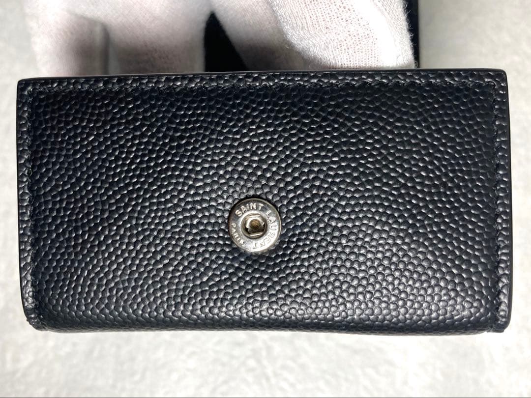 良品　サンローラン　レザー　ケース　ブラック　黒