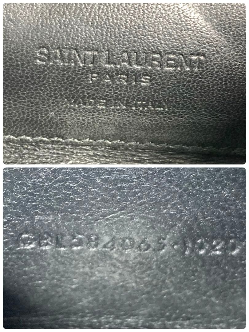 良品　サンローラン　レザー　ケース　ブラック　黒