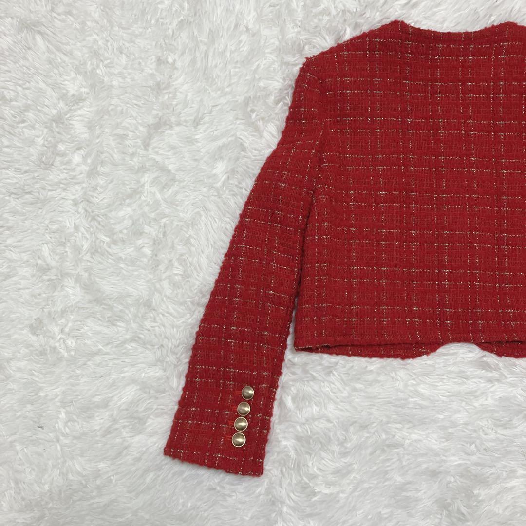 新品タグ付 sheller gold button tweed jacket