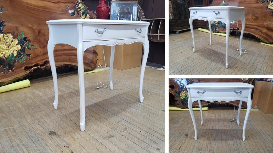 L32　美品　松永工房 コンセント付き 猫脚　 フレンチ コンソールデスク