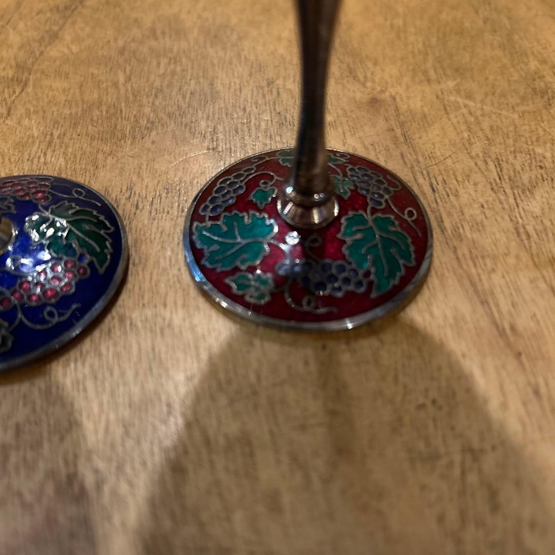 純銀　葡萄装飾　リキュールグラス　ビンテージ　ペア