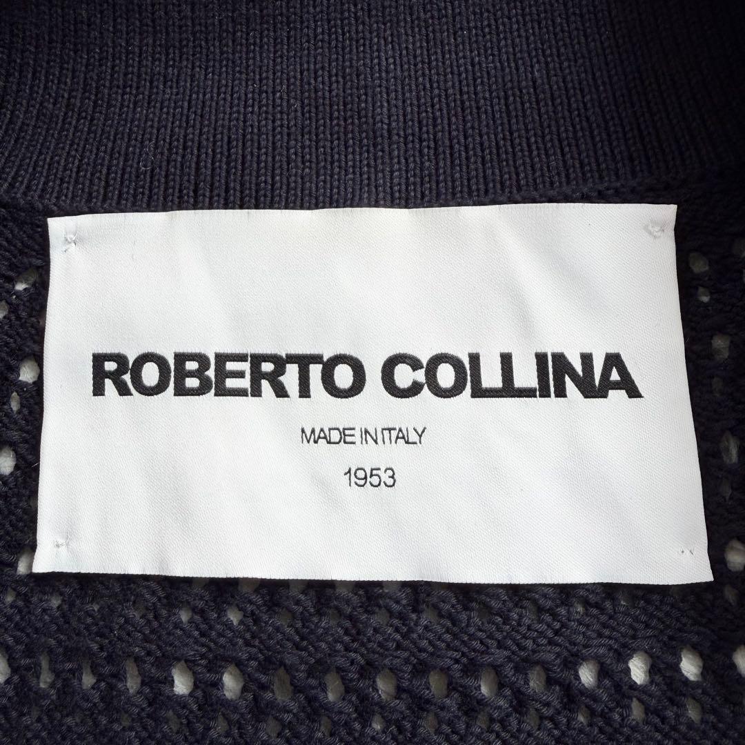 【極美品】2025年 ロベルトコリーナ カーディガン ポロニット XL ネイビー