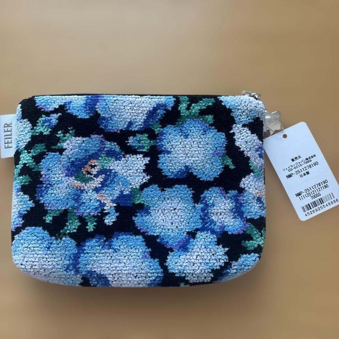 新品 FEILER ネモフィラフェアリーズ マルチポーチ ハンカチセット