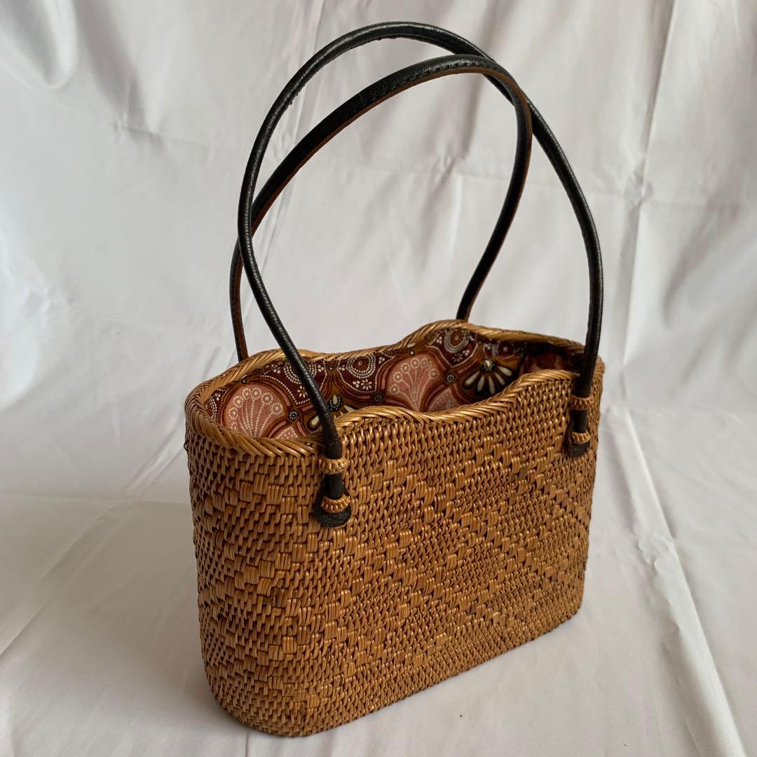 バリ土産　巾着付き　かごバッグ　Sサイズ　バリ島　夏　浴衣かごバッグ
