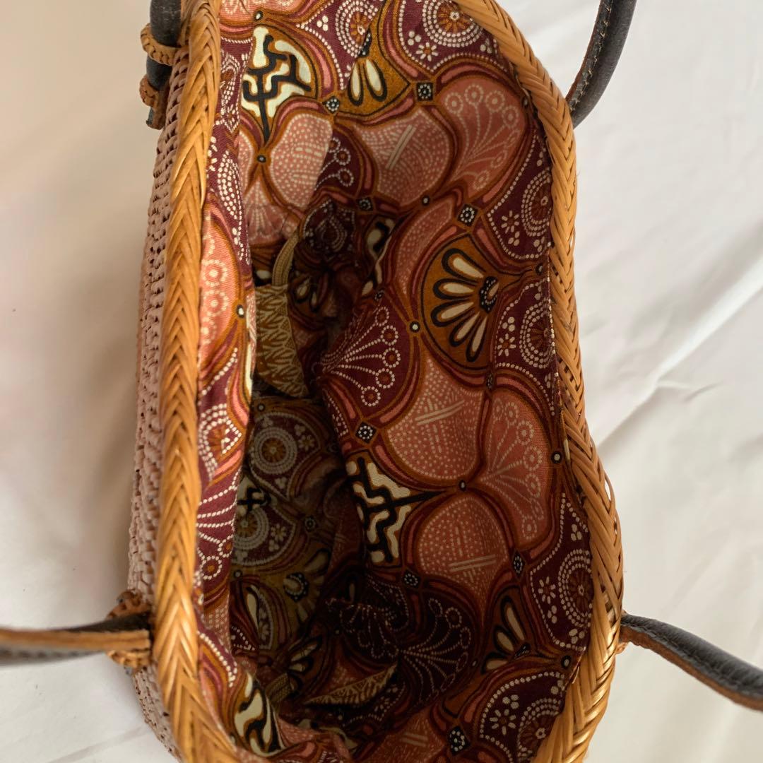 バリ土産　巾着付き　かごバッグ　Sサイズ　バリ島　夏　浴衣かごバッグ