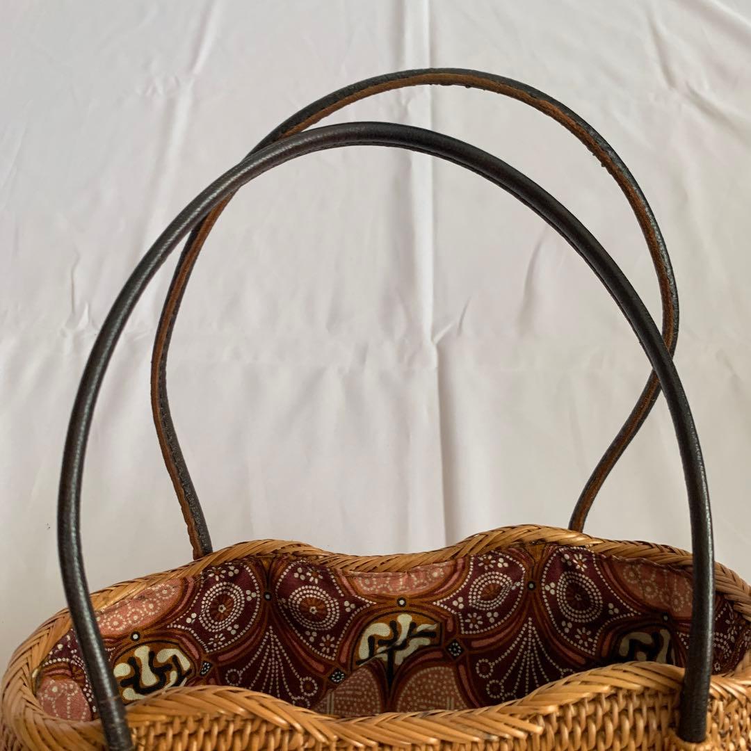 バリ土産　巾着付き　かごバッグ　Sサイズ　バリ島　夏　浴衣かごバッグ