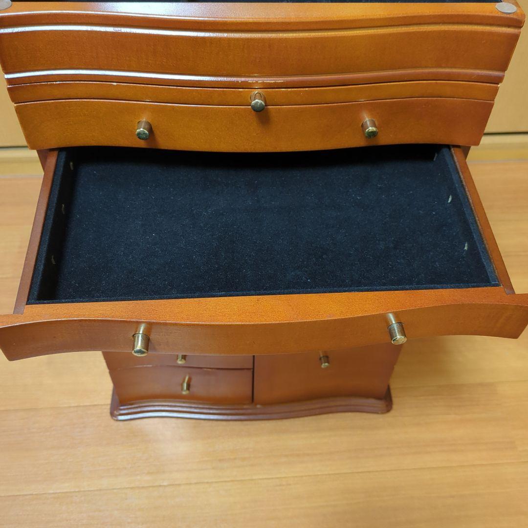 ⭐アンティーク木製　ジュエリー＆メイクチェスト　ボックス 大容量　鏡付き