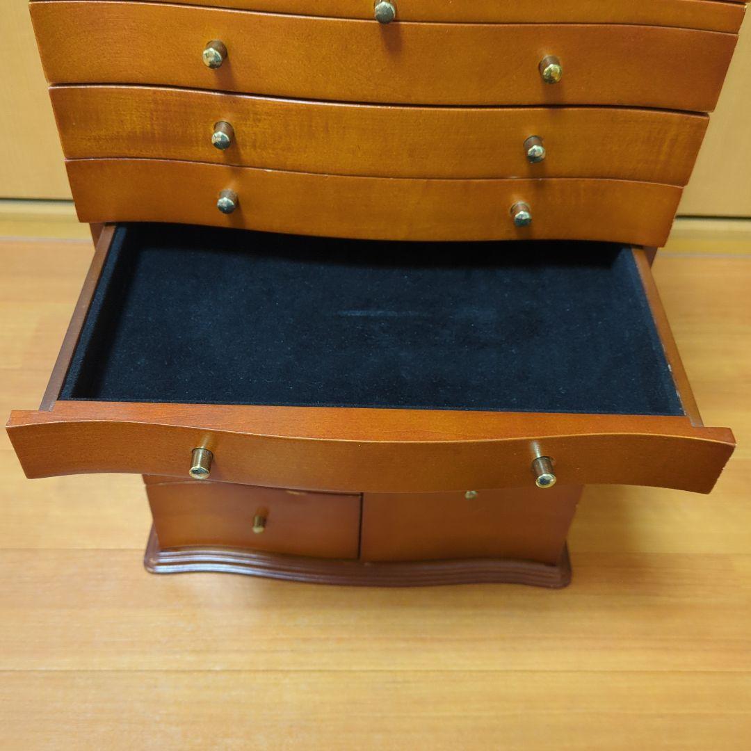 ⭐アンティーク木製　ジュエリー＆メイクチェスト　ボックス 大容量　鏡付き