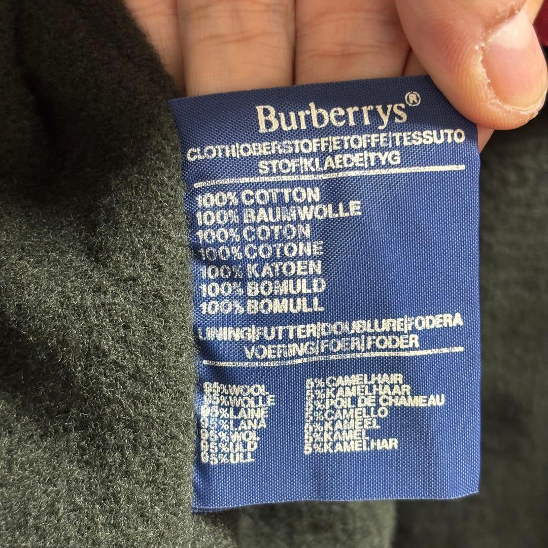 90s Burberry バブアー　コート ネイビー　ロゴ刺繍　激レア