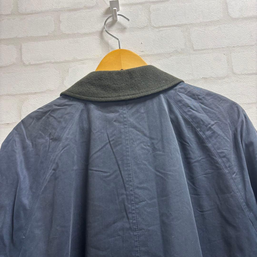 90s Burberry バブアー　コート ネイビー　ロゴ刺繍　激レア