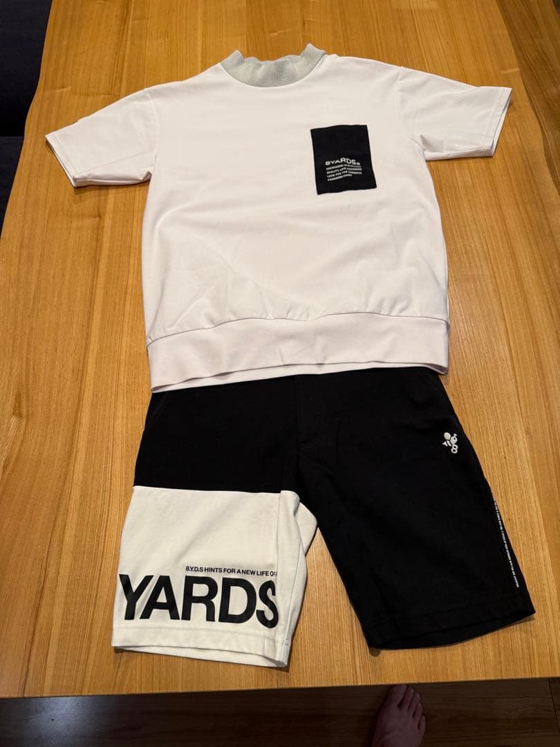 8 YARDS ハーフパンツS ホワイト/ブラック