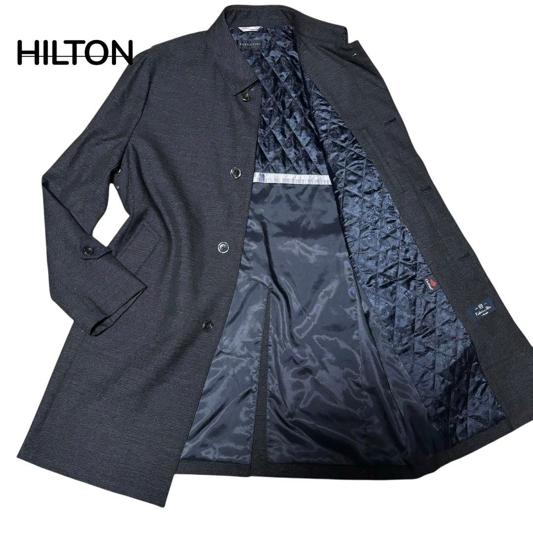 【mahiro】HILTON ウールステンカラーコート　ダークグレー　比翼