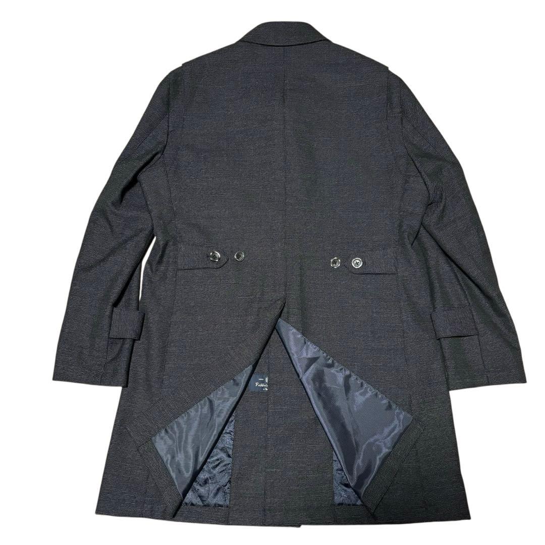 【mahiro】HILTON ウールステンカラーコート　ダークグレー　比翼