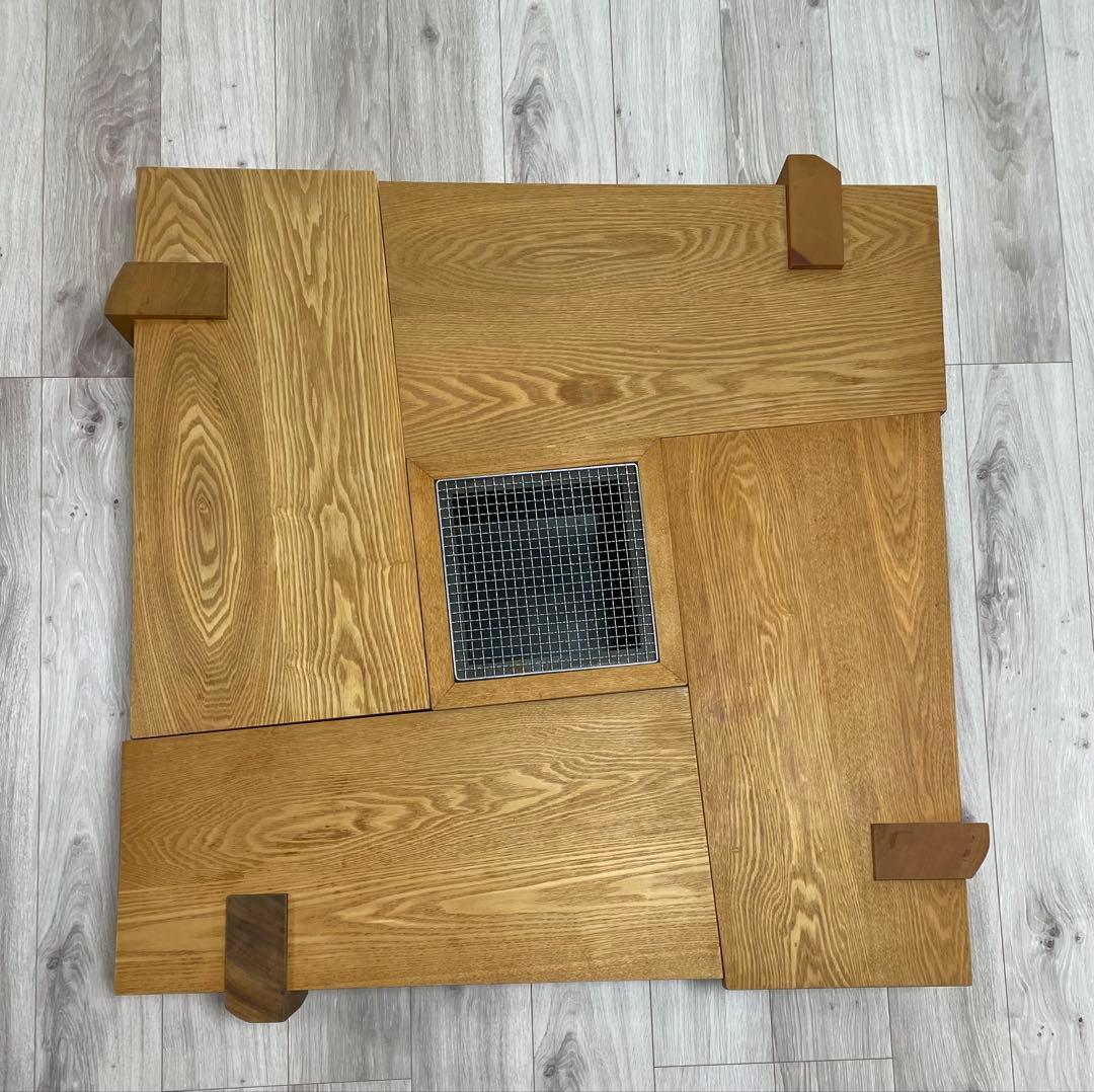 ACTUS モダン座卓 4卓 + 中央囲炉裏付き 5点セット-ACTUS 天然木