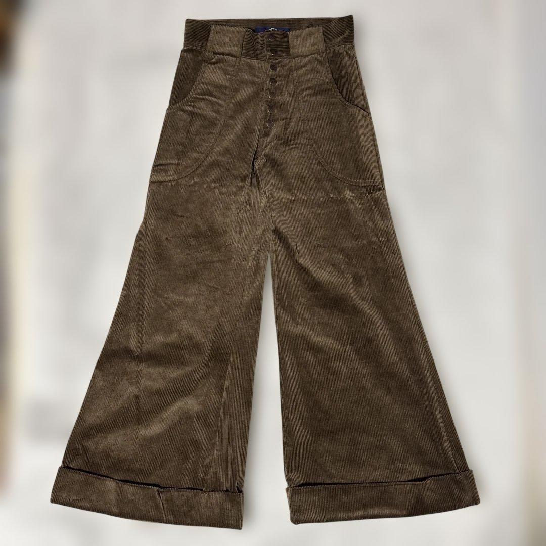 SHIKITARI WIDE FLARE CORDUROY PANTS ブラウン