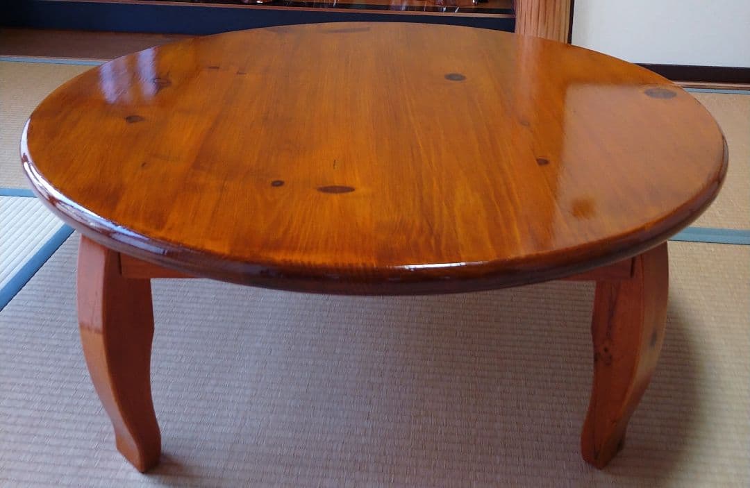 90㌢　座卓　ちゃぶ台　円卓　丸テーブル　折り畳み