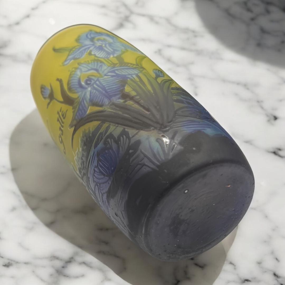 ◆証明書付◆EmileGalleエミールガレ 花瓶 16cm×9cm カメオ彫り