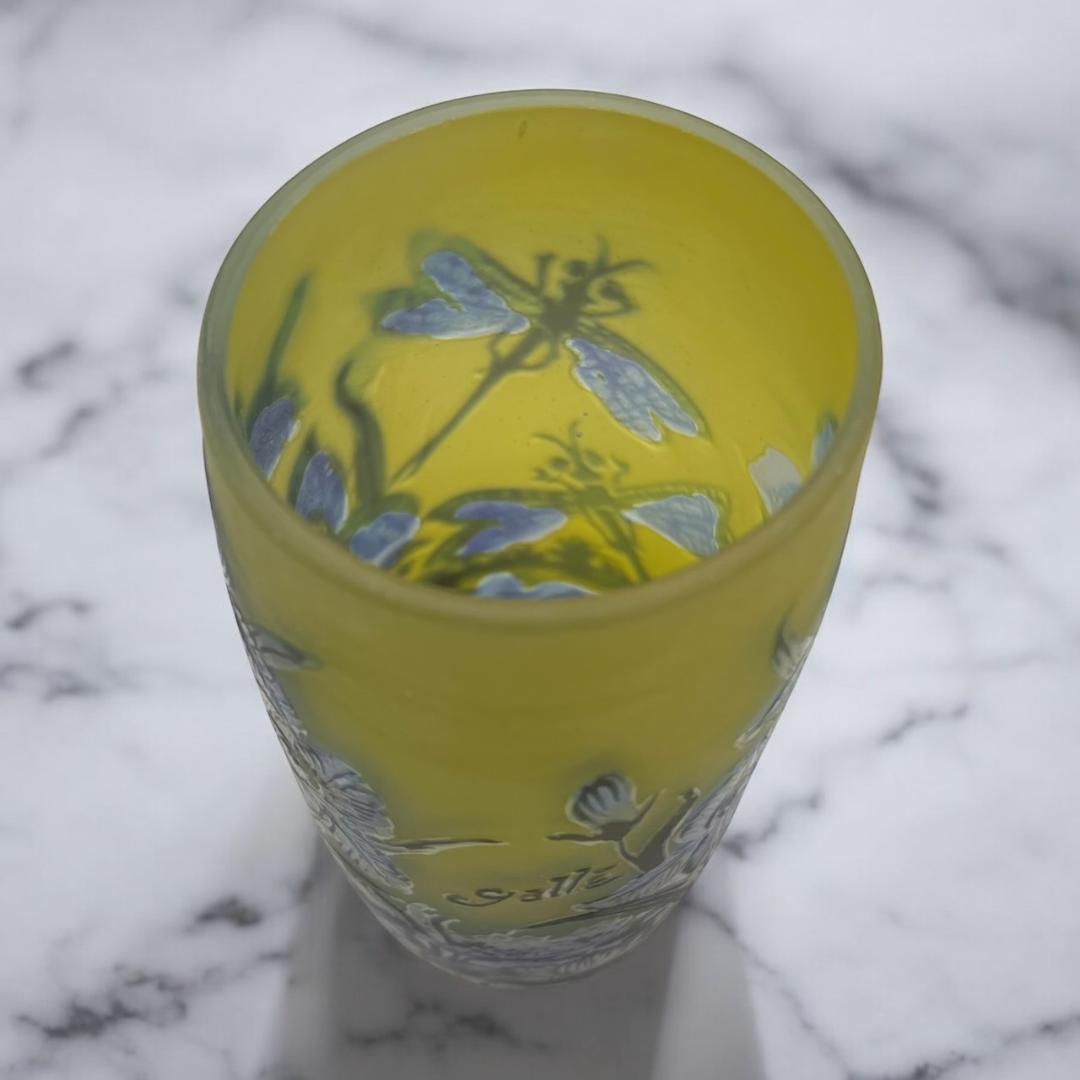 ◆証明書付◆EmileGalleエミールガレ 花瓶 16cm×9cm カメオ彫り