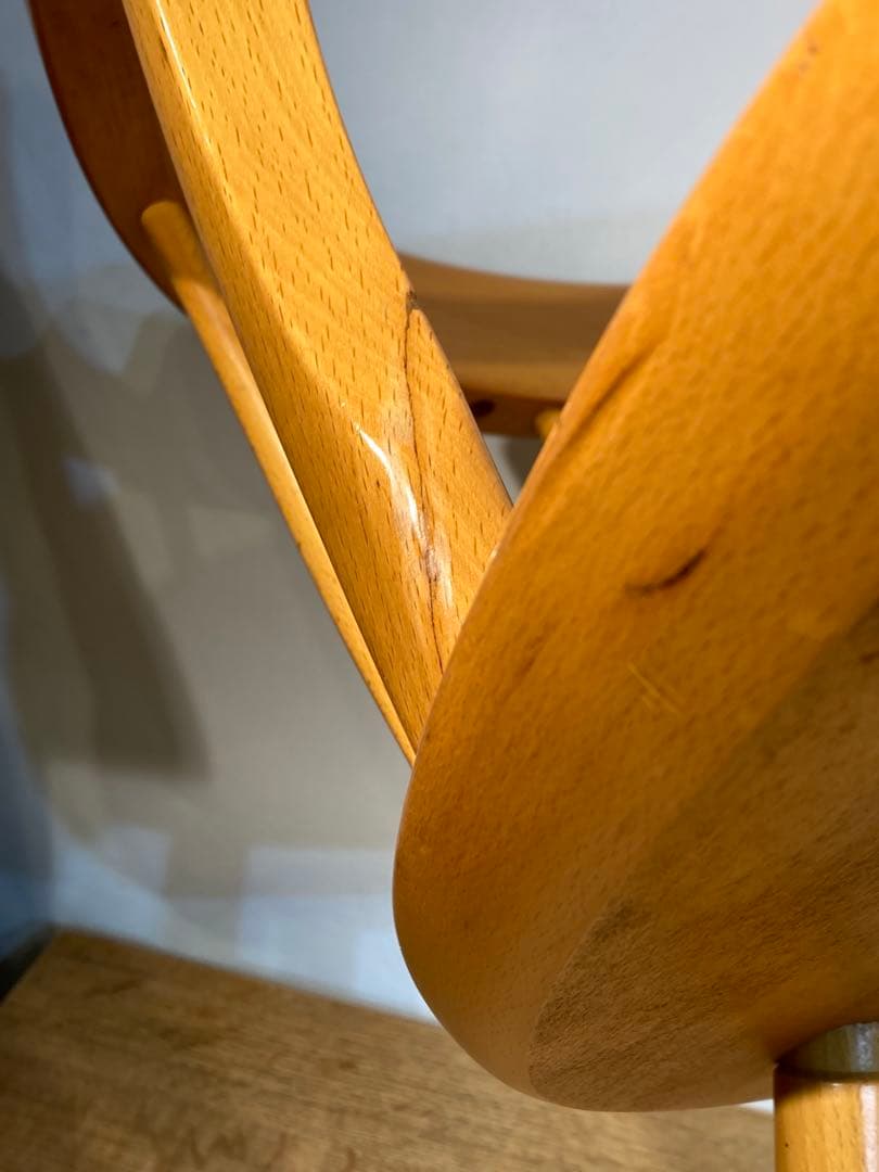 画像83枚 キツツキ ダイニングチェア リペア有 ナチュラル 昭和56年 アーム