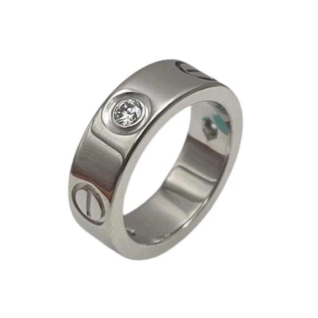 カルティエ ラブリング K18WG ダイヤモンド 1P リングサイズ50