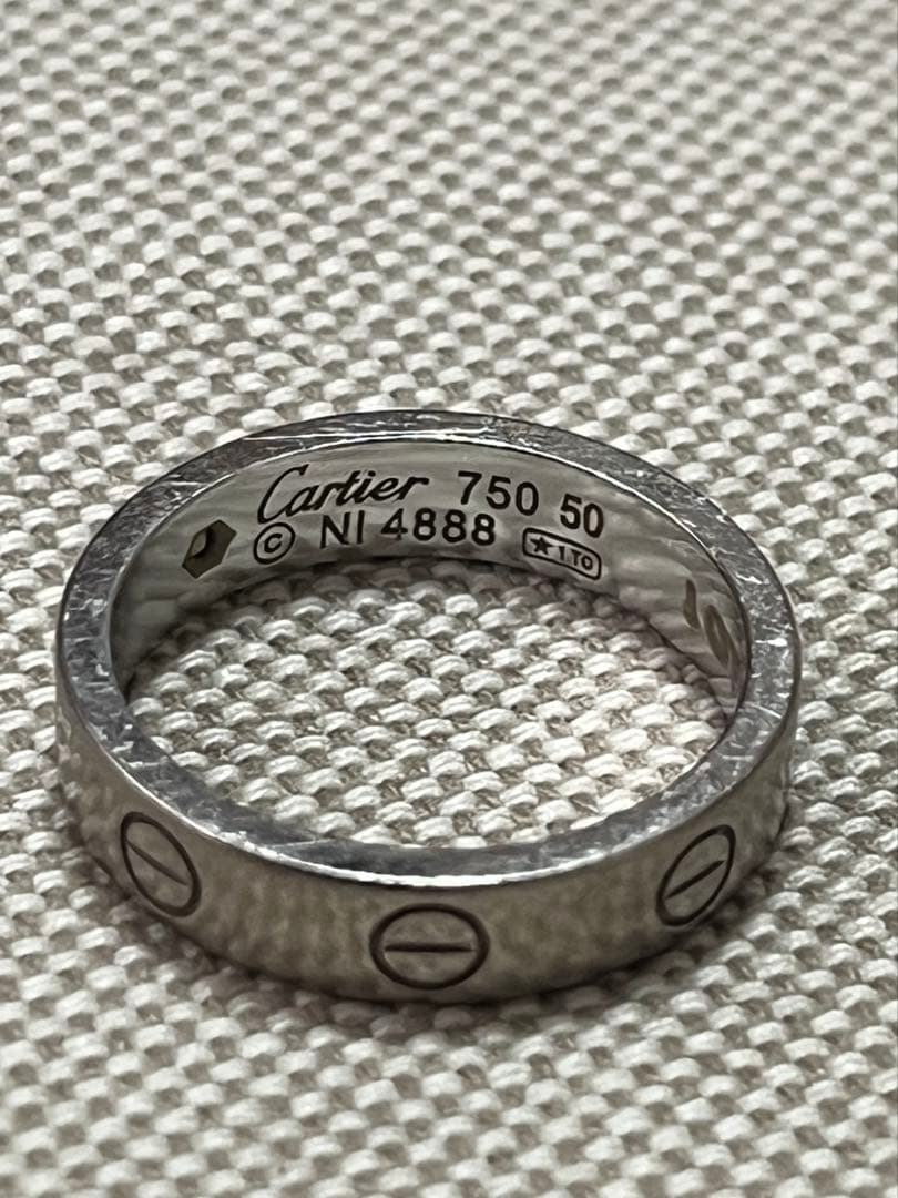 カルティエ ラブリング K18WG ダイヤモンド 1P リングサイズ50