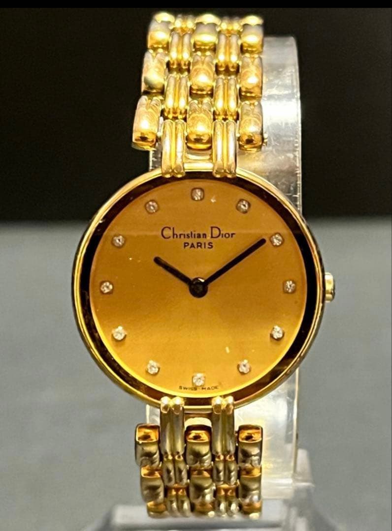 ★超美品！クリスチャンディオール バギラ石付レディース腕時計　動作良好