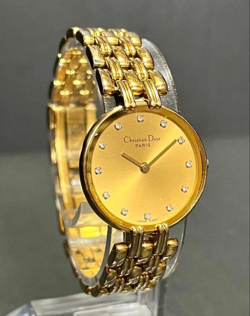★超美品！クリスチャンディオール バギラ石付レディース腕時計　動作良好