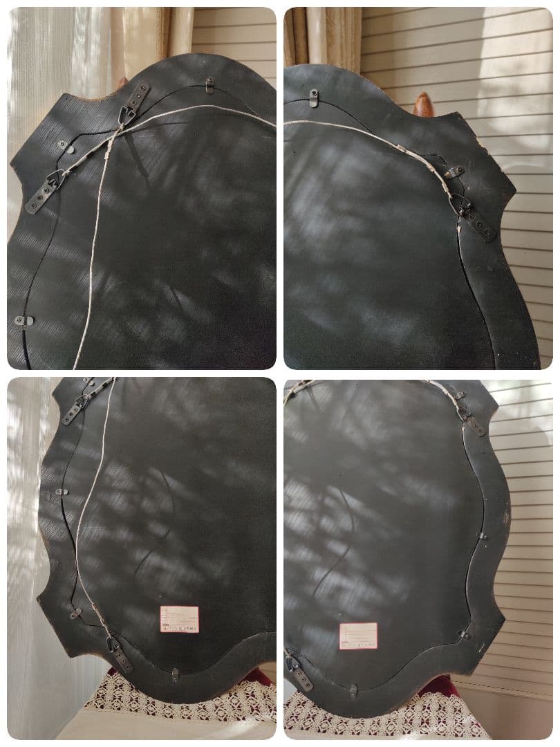 鏡　面取り　木製　ビンテージ　　アンティーク