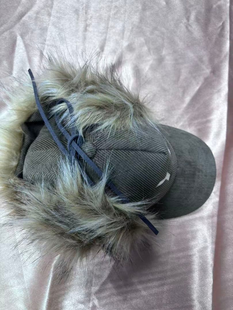 Open YY ファー付きコーデュロイキャップ