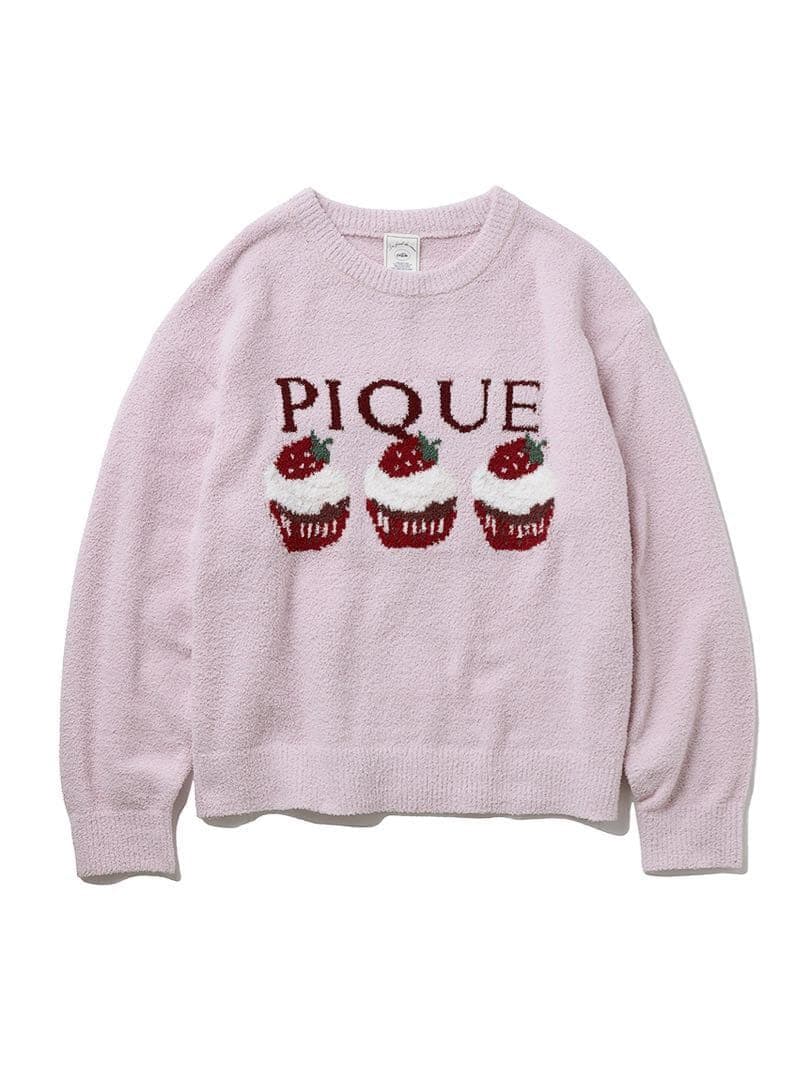 新品未使用 ジェラートピケ モチーフジャガードプルオーバー カップケーキ