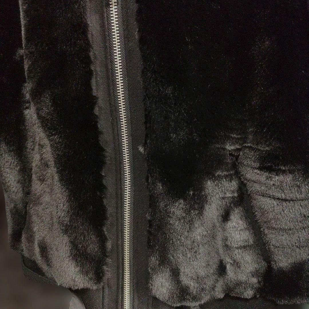 雪　美品希少　ノーアイディー　黒　フェイクファー　グリズリージャケット