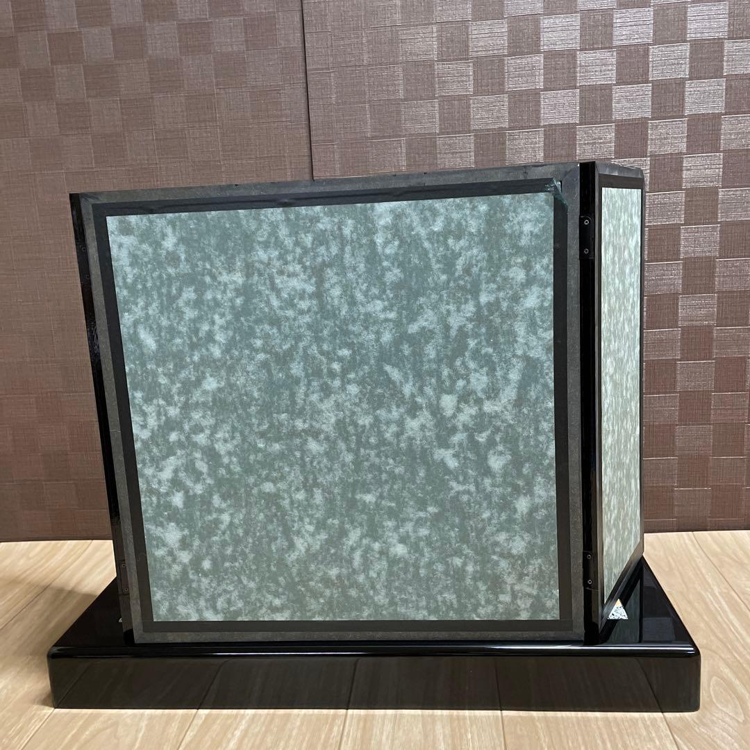 五月人形　端午の節句　黒塗流備畳台　屏風