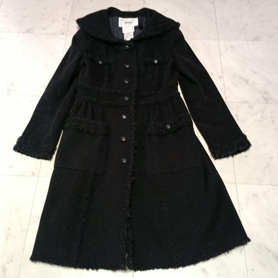 Rene ルネ ウールカシミヤ混 ロングコート hフーテッドコート 34