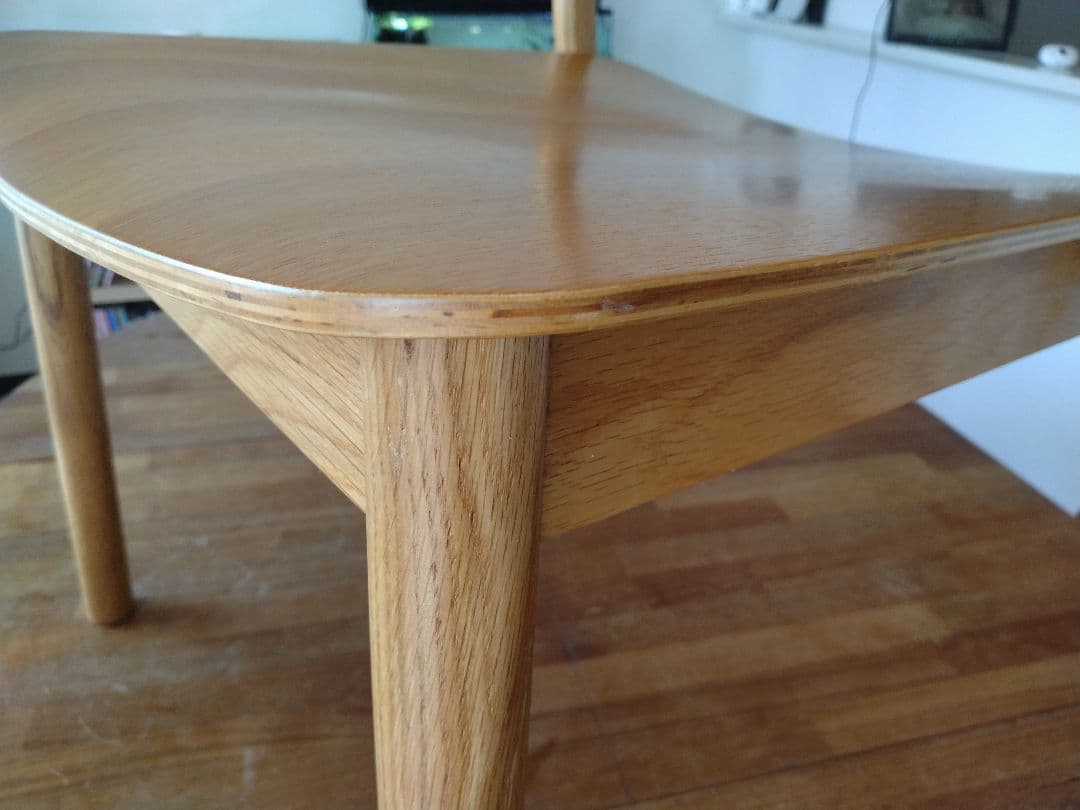 【美品】MUJI/無印良品 オーク材ラウンジチェアワイド②ダイニングカフェ椅子