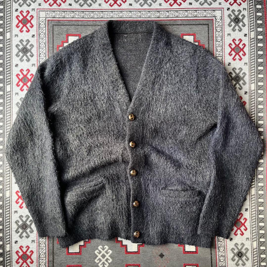 Special 60s モヘアカーディガン ブラック 毛足長 グランジ 50s