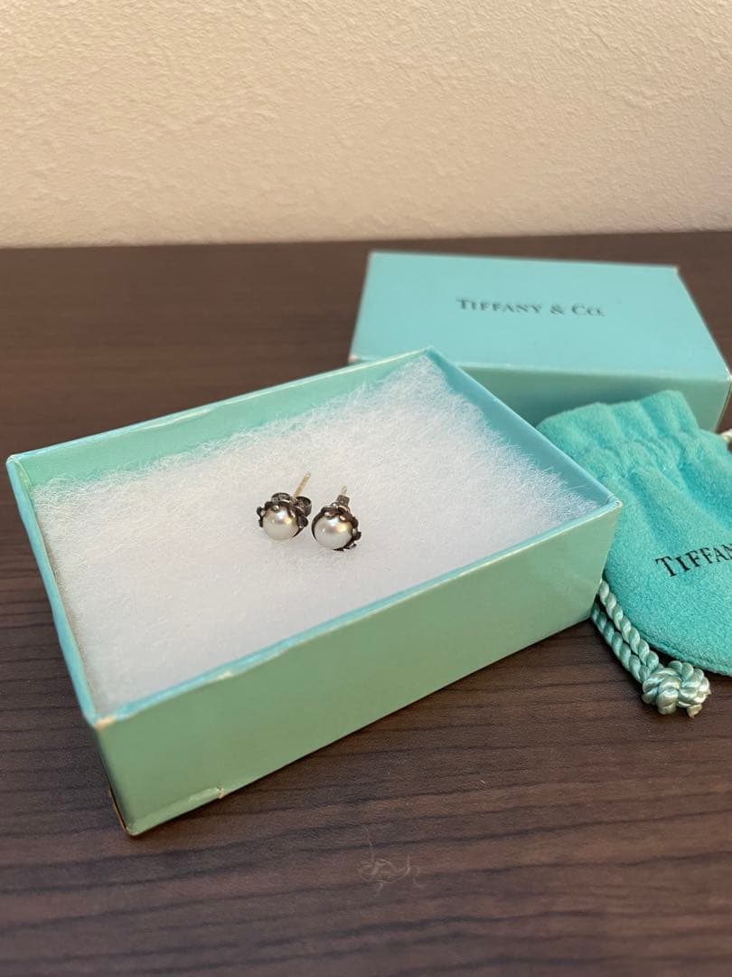 ティファニー　オリーブリーフ パロマピカソ パール ピアス