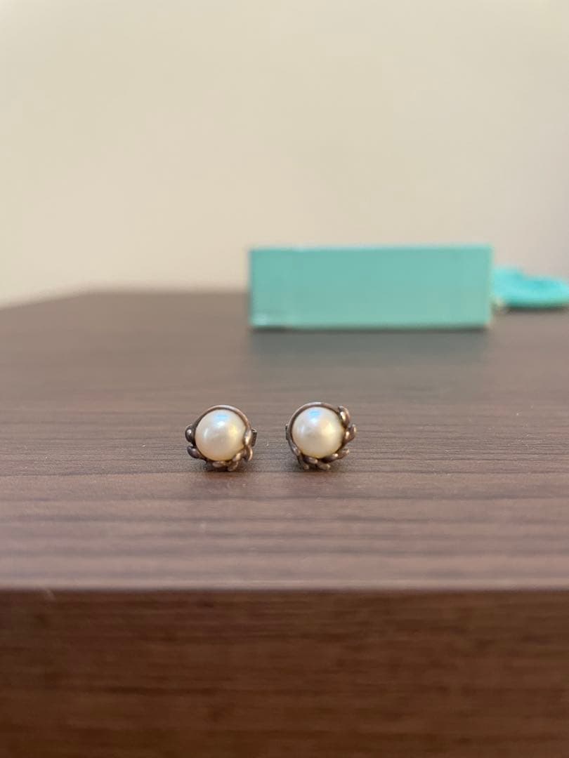 ティファニー　オリーブリーフ パロマピカソ パール ピアス