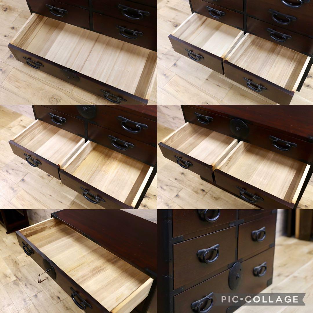 GMIS259○仙台箪笥 時代箪笥 整理箪笥 引出し収納 和家具 和モダン