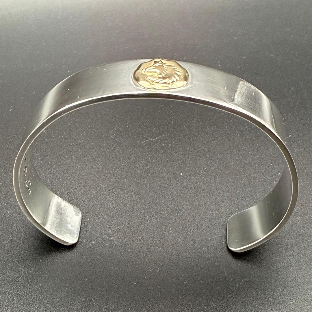 ●【美品】TADY&KING 平打ちバングル18K ウルフ S