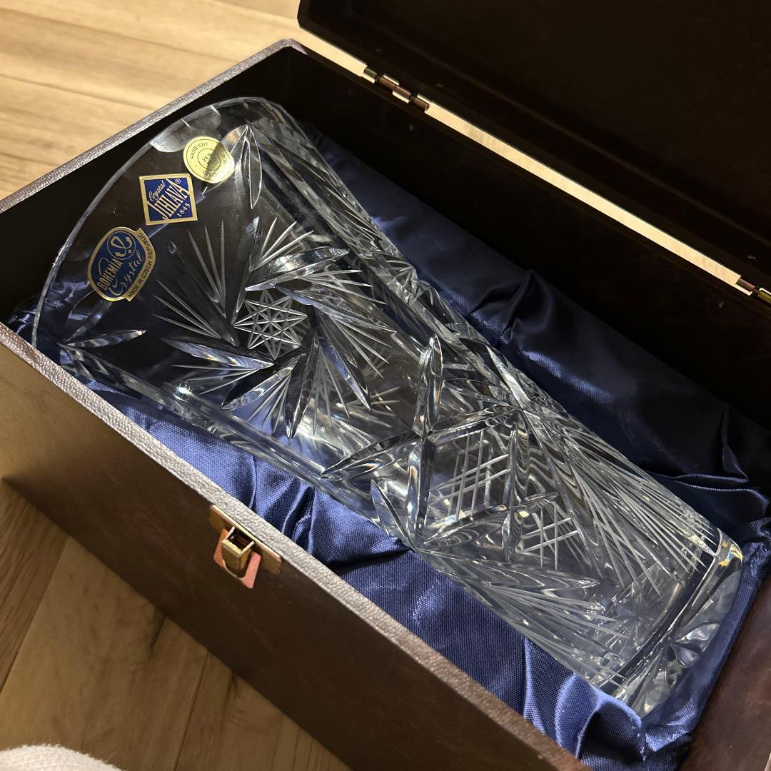 ボヘミアン　クリスタル　花瓶　未使用