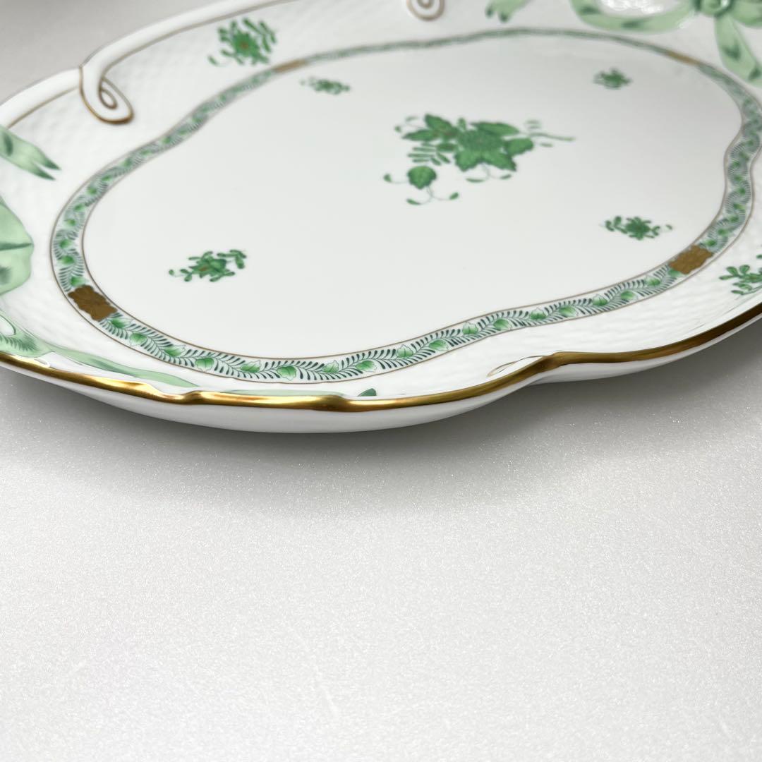 美品 ヘレンド パーティートレイ アポニーグリーン プレート