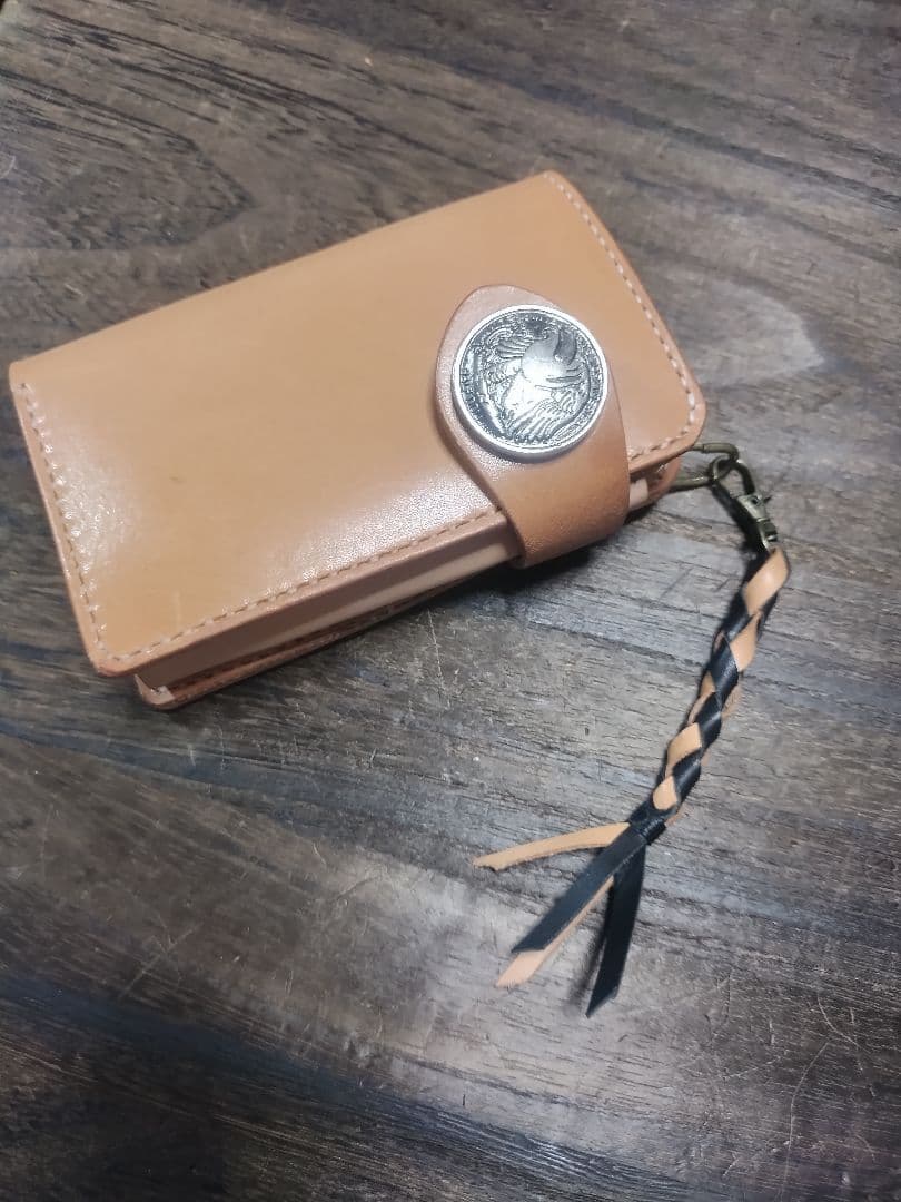 12cm LeatherChaen付■Middle Leather Wallet