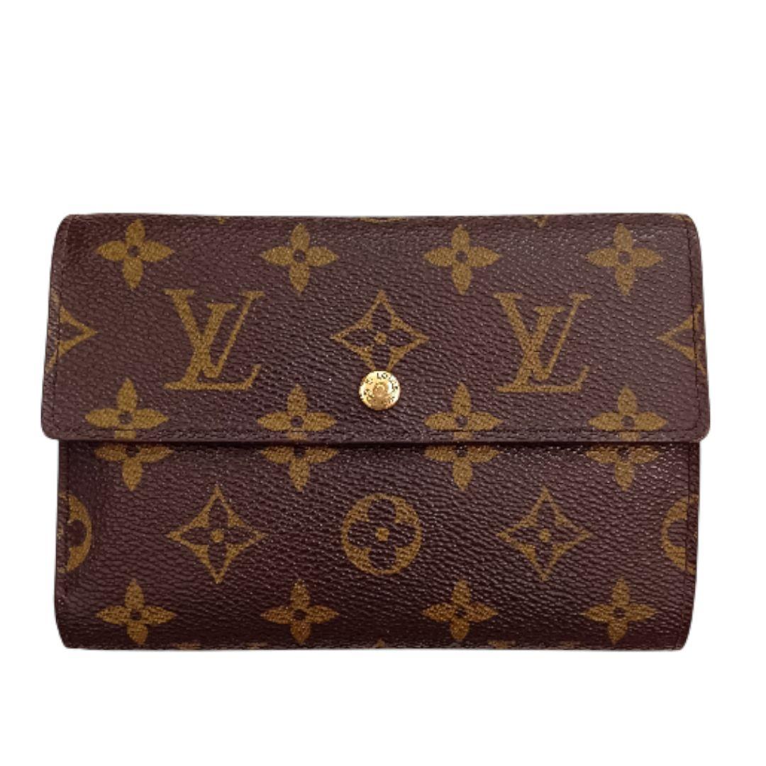 ルイヴィトン　モノグラム　ポルトトレゾール　エテュイパピエ　三つ折り財布